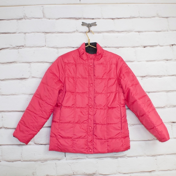 L.L. Bean Jackets & Blazers - LL BEAN Reversible Pink Black Down Jacket Size M